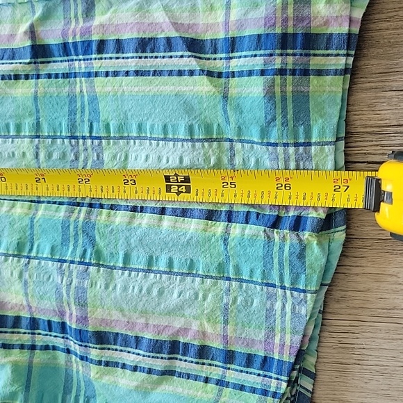 L.L.bean plaid striped blue long sleeve button-up shirt size L - Picture 4 of 4